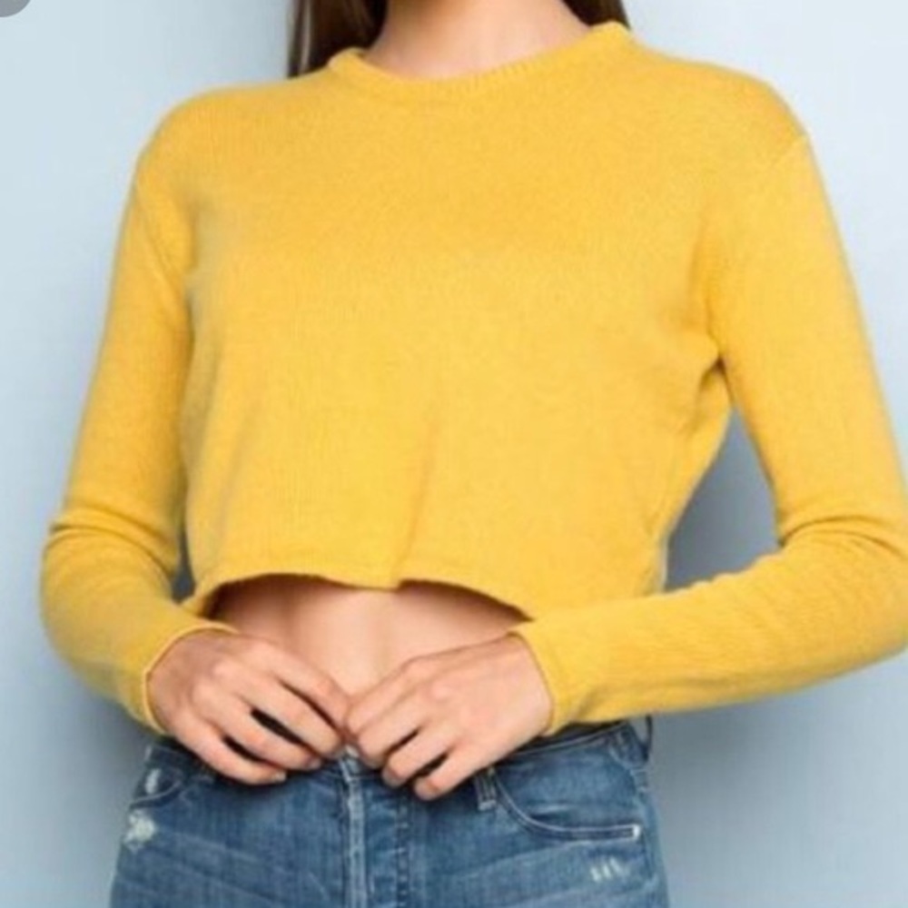Yellow cropped shirt from Brandy Melville
